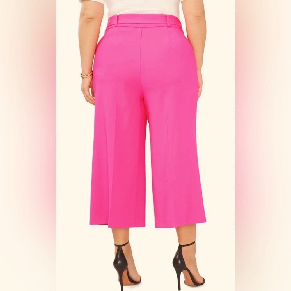 Vince Camuto Hot Pink Wide-Leg Cropped Pants, Size 20 - Picture 3 of 11